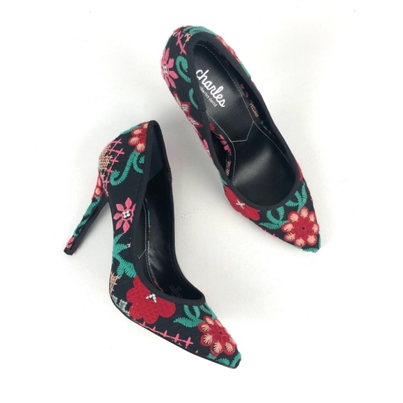 Charles David ‘Addie’ Floral Embroidered Pump - Picture 1 of 15